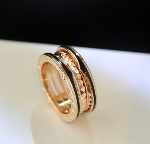 ˇTrend JewelryˇZERO 1 PINK GOLD BLACK CERAMIC RING