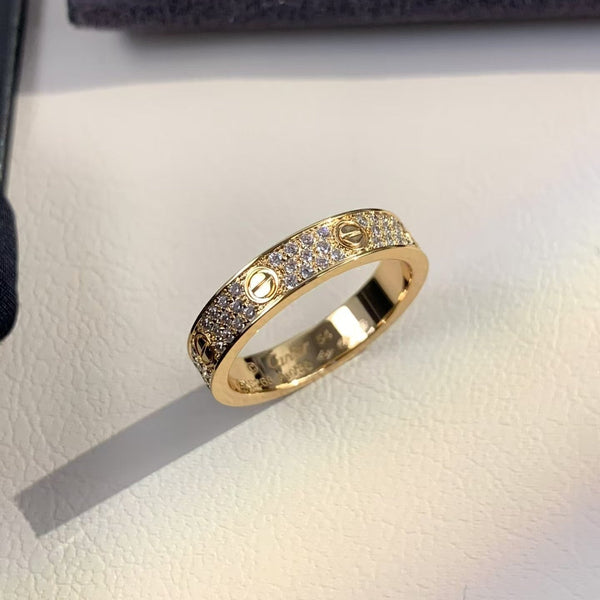 ˇTrend JewelryˇLOVE RING 3.6MM DIAMOND PAVED