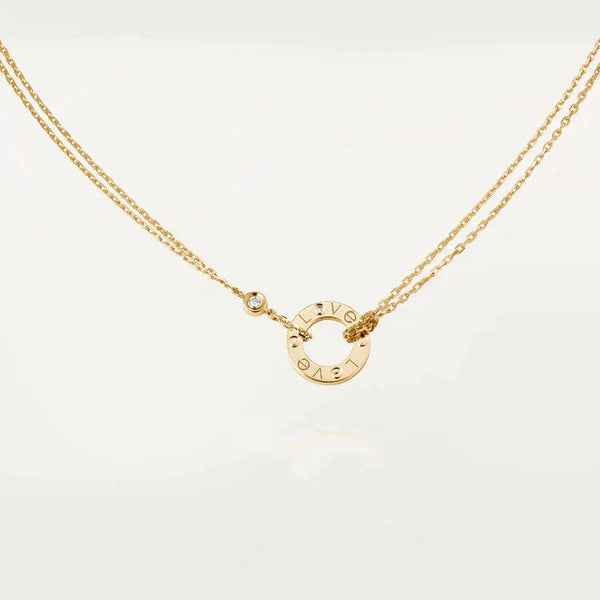 ˇTrend JewelryˇLOVE NECKLACE 16MM 2 DIAMONDS