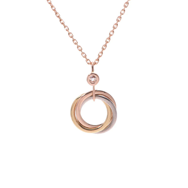 ˇTrend JewelryˇTRINITY SILVER GOLD PINK GOLD NECKLACE