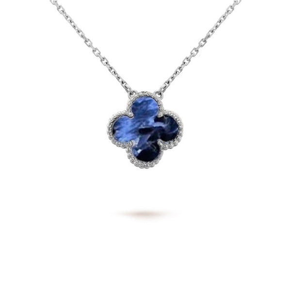 ˇTrend JewelryˇCLOVER 15MM PIETERSITE NECKLACE SILVER