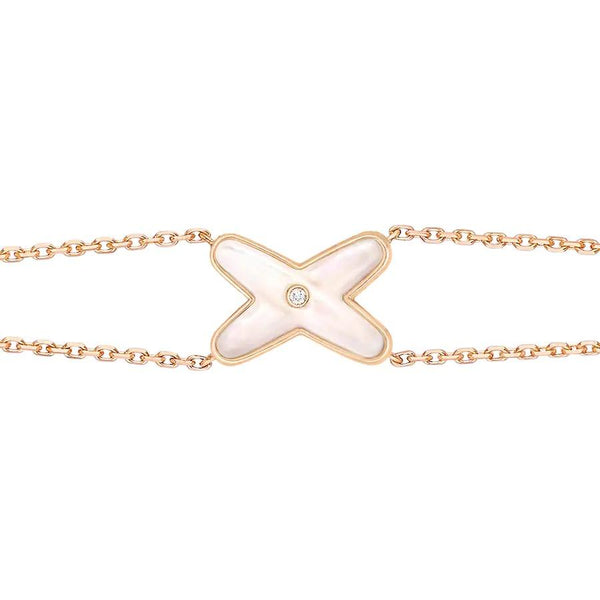 ˇTrend JewelryˇJEUX BRACELET WHITE MOP ROSE GOLD 1 DIAMOND