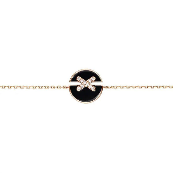 ˇTrend JewelryˇJEUX DE BRACELET ONYX PINK GOLD DIAMOND